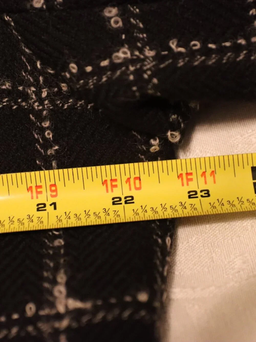 ALfred Dunner Black/White Tweed Wool Blazer Single Button Closure SIze 14